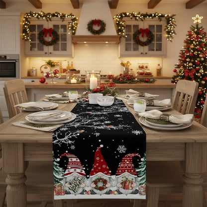 Winter White Table Runner with Snowflake Design