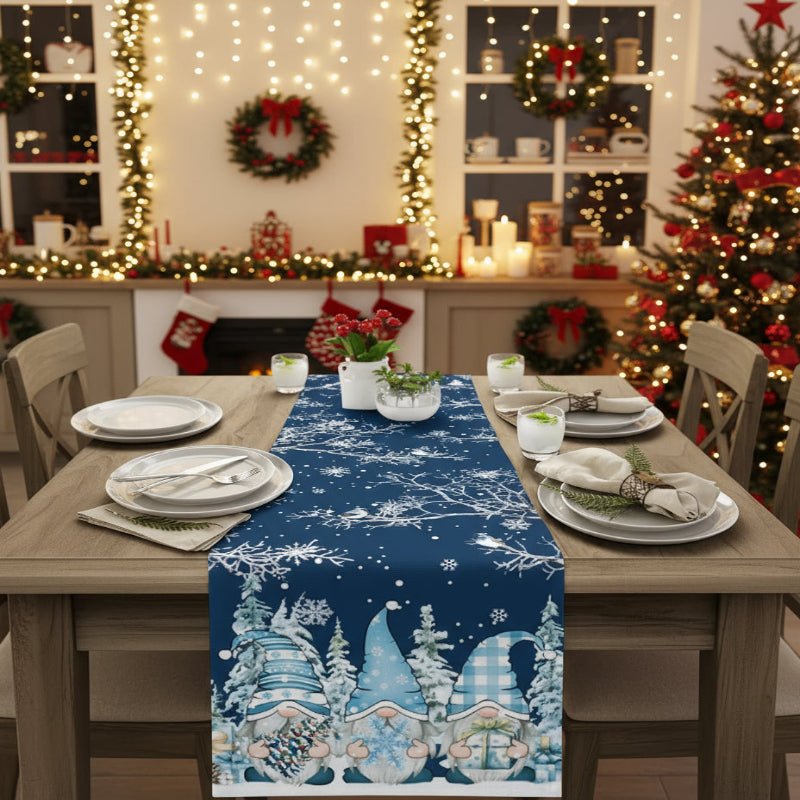 Winter White Table Runner with Snowflake Design