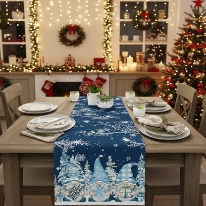 Winter White Table Runner with Snowflake Design