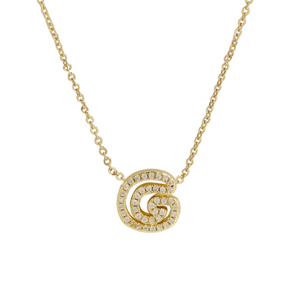 Shining Monogram Diamond Pendant Necklace