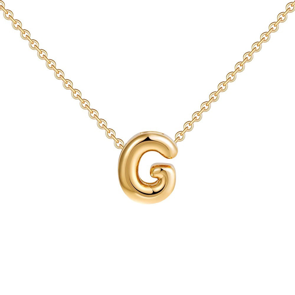 Dainty Engraved Letter Pendant Necklace