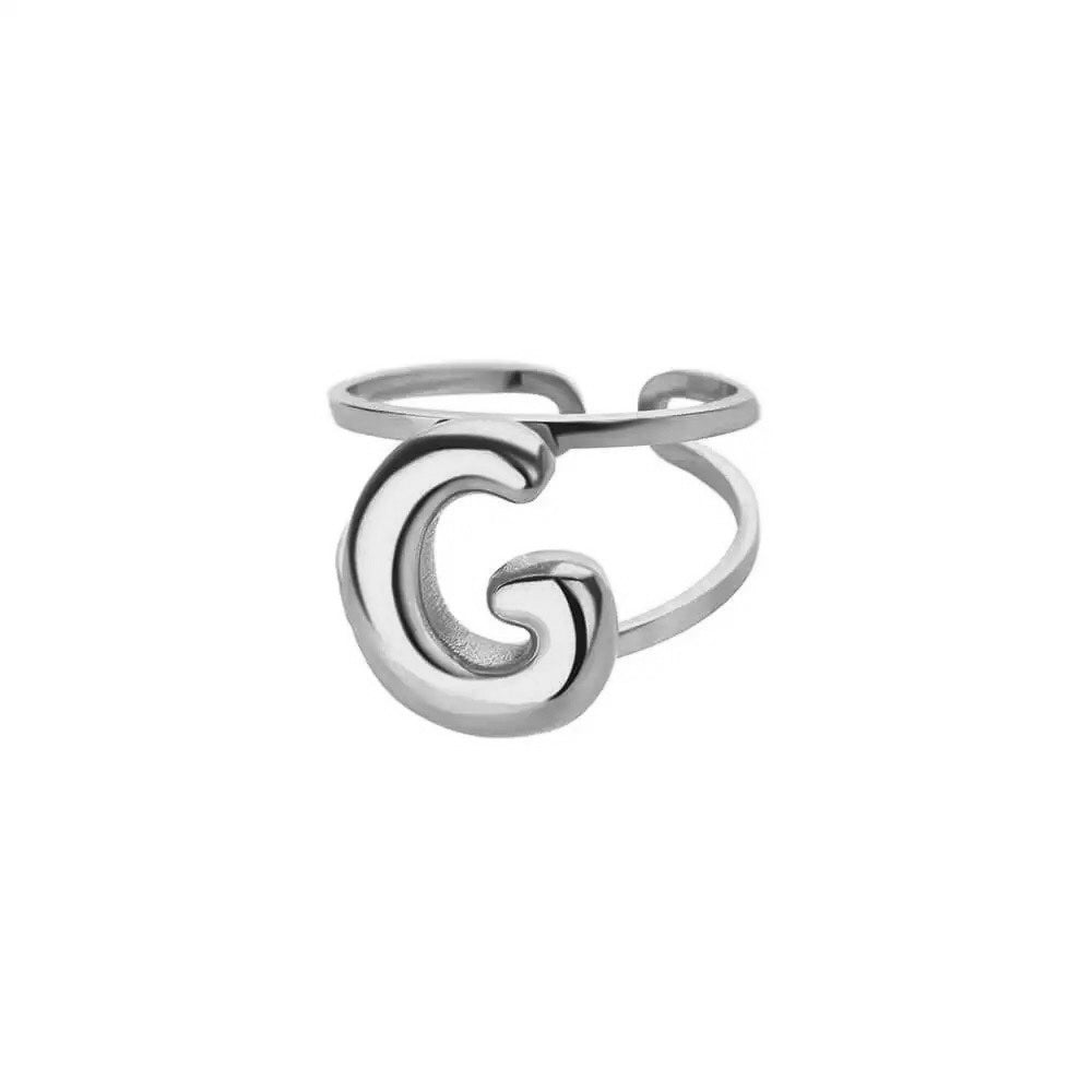 Custom Initial Open Ring Adjustable Fit