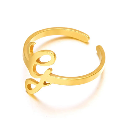 Custom Engraved Initial Silver Ring