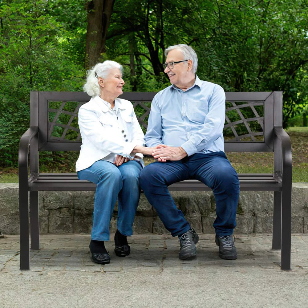 Comfortable Outdoor Bench With Arms For Patio Porch - Luxicro