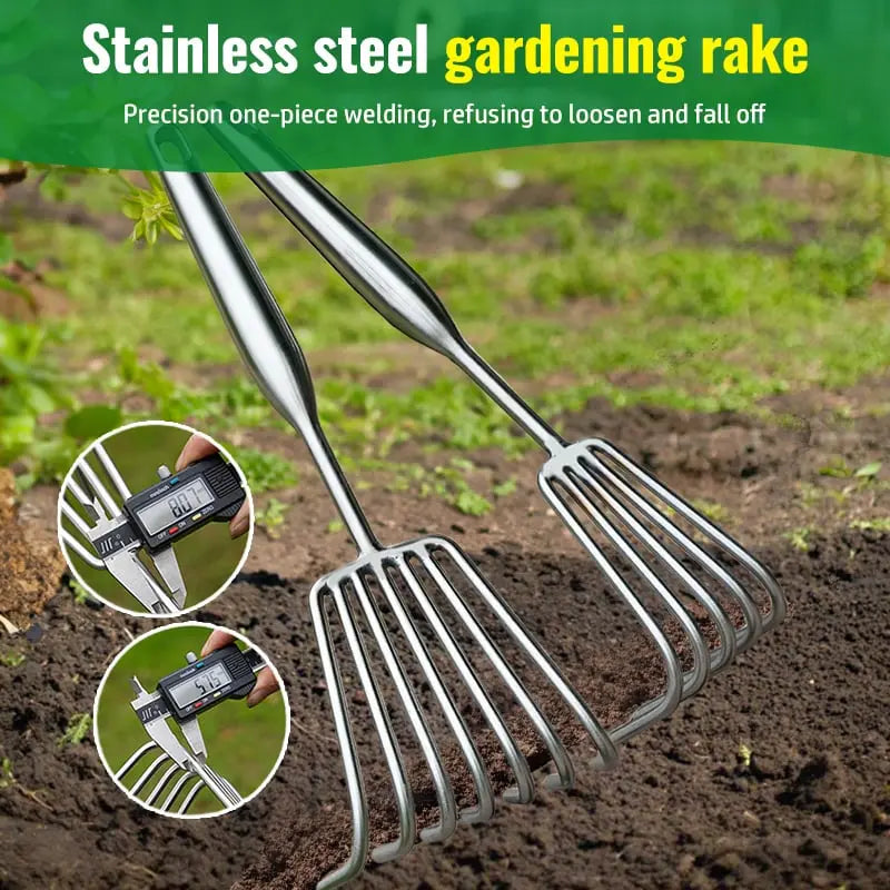 Durable Stainless Steel Garden Rake
