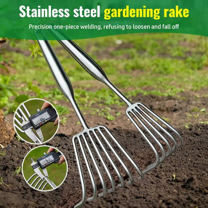 Durable Stainless Steel Garden Rake