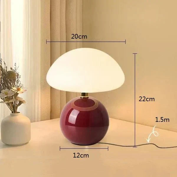 Country Style Wooden Mushroom Lamp