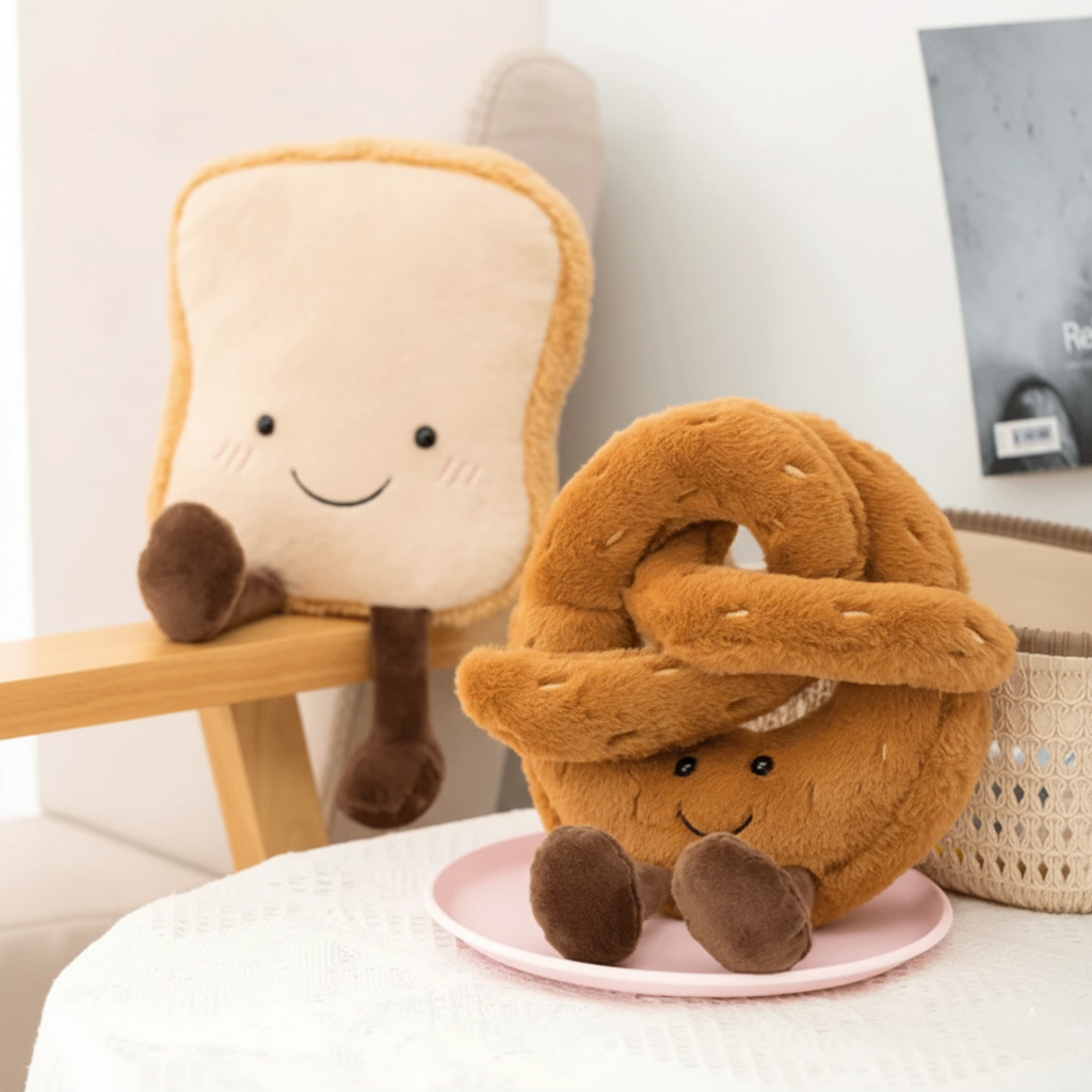 Cute Bread Soft Plush Toy Set - Luxicro