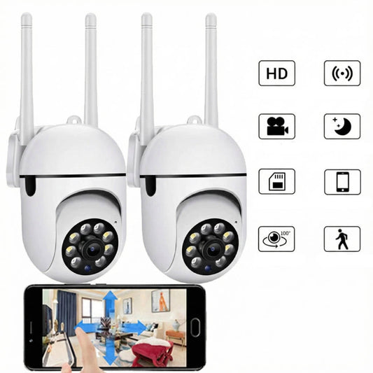 2 Pack WiFi Outdoor Security Cameras, 1080P HD, Night Vision - Luxicro