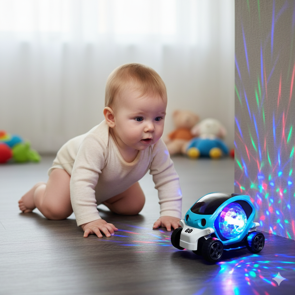 Glowing LED Musical Spin Car Toy - Luxicro
