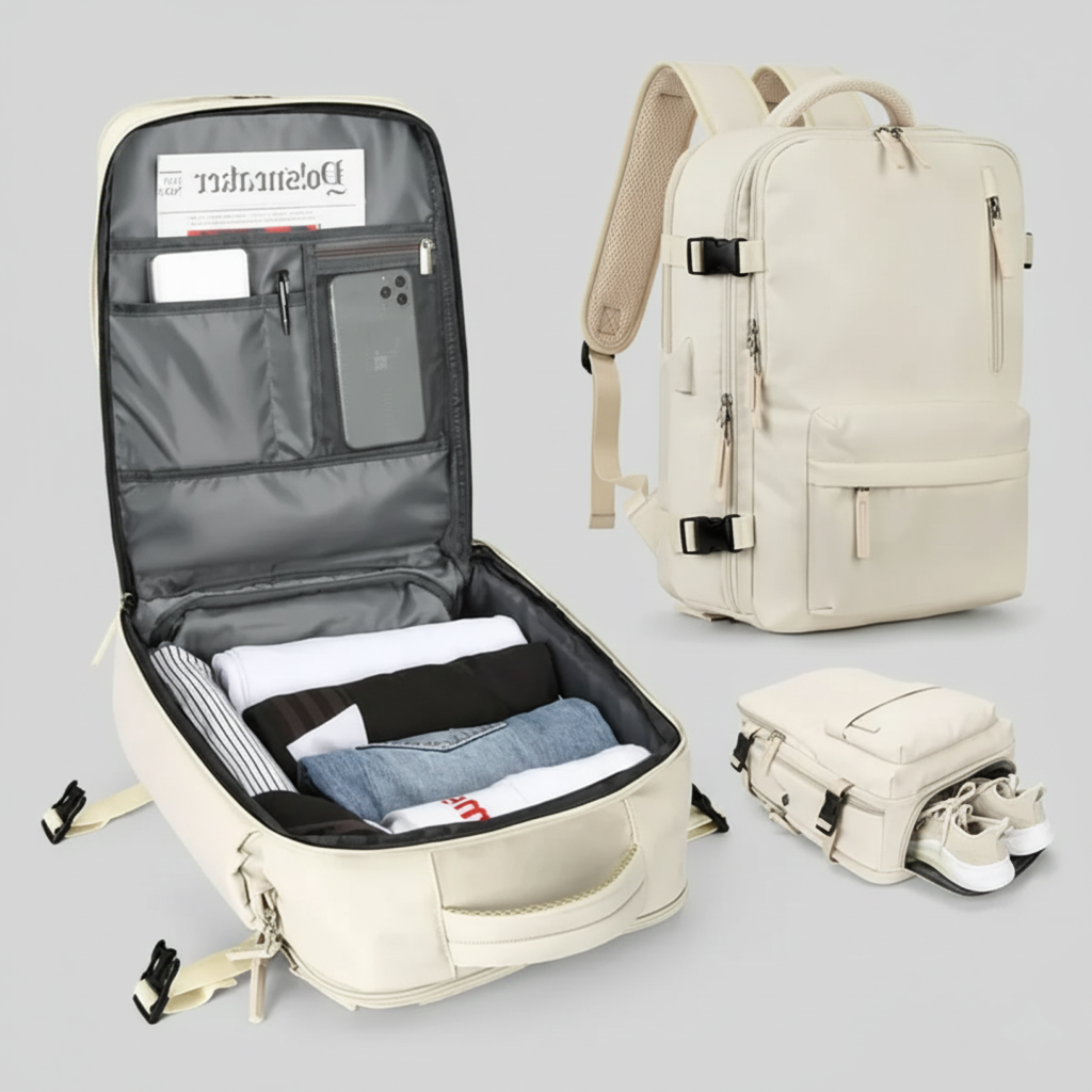 Durable Water Resistant Hiking Backpack with USB Charger - Luxicro