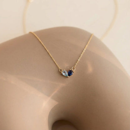 Beautiful Two Stone Heart Necklace