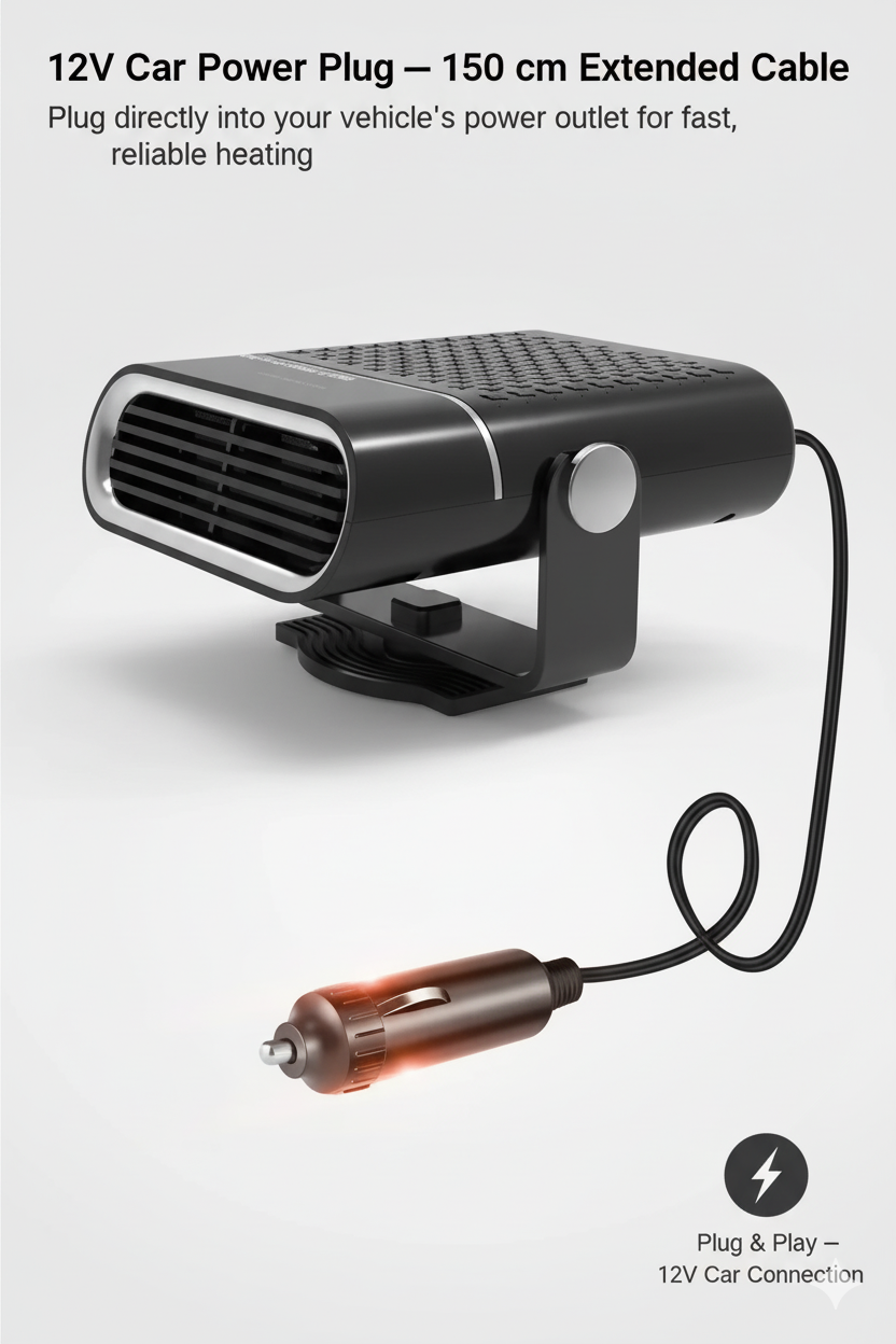Compact 12V Car Heater Fan