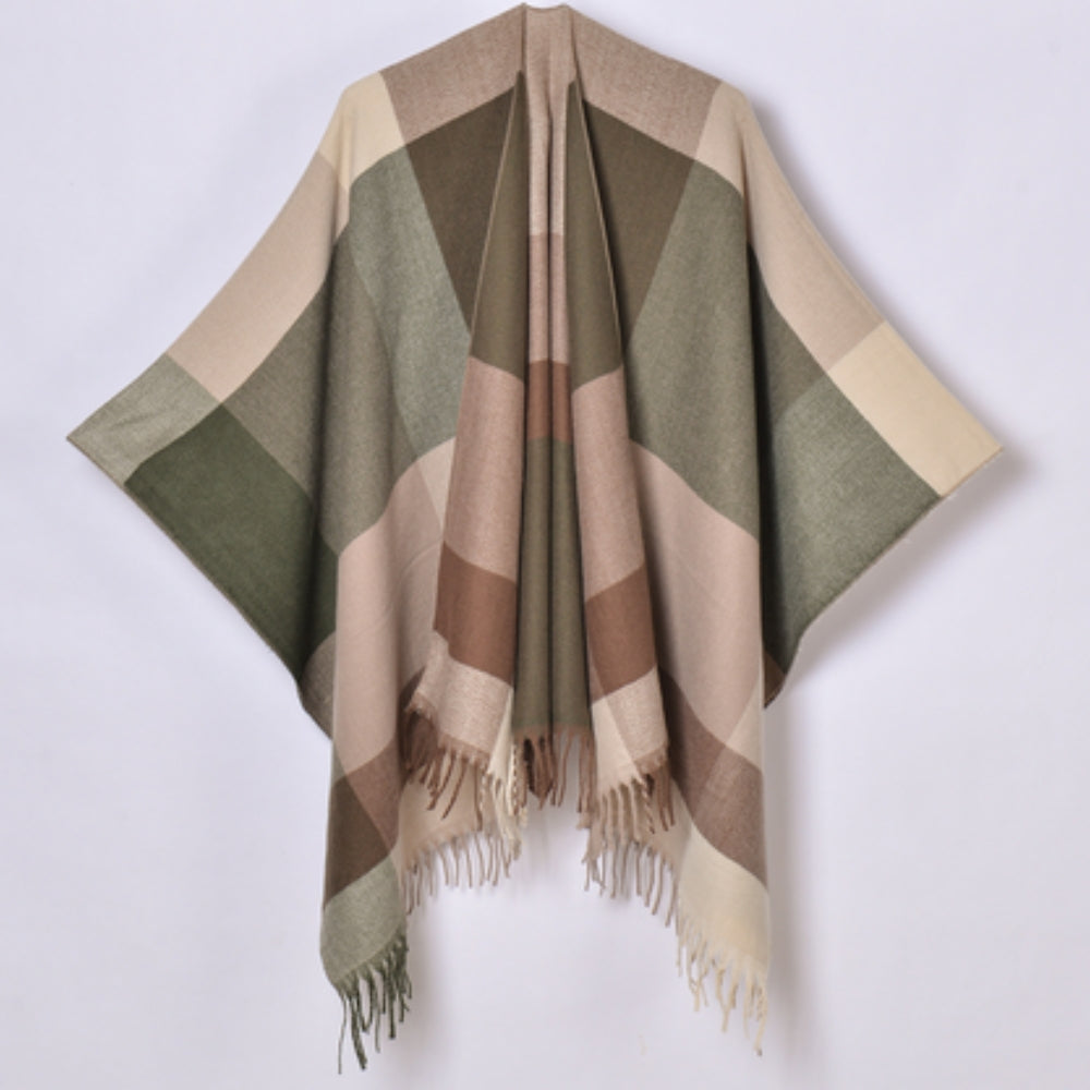 Waterproof Shawl Collar Poncho Cardigan