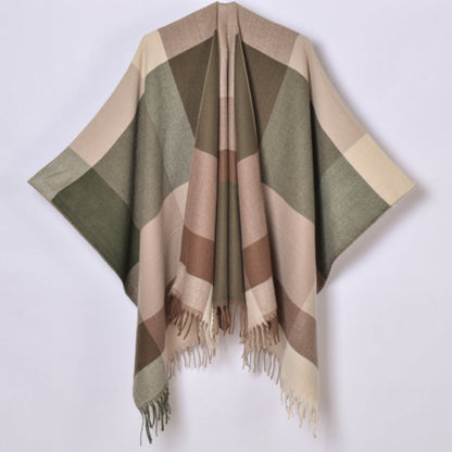 Waterproof Shawl Collar Poncho Cardigan