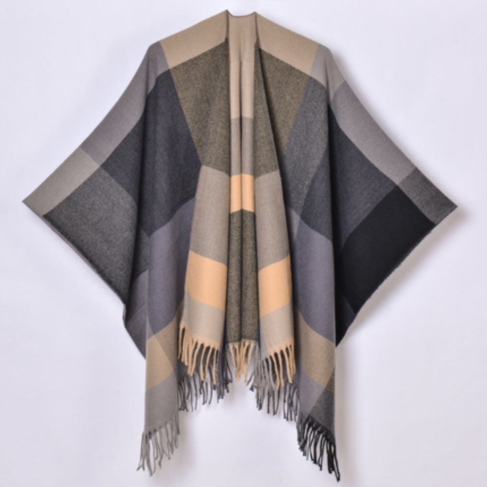 Waterproof Shawl Collar Poncho Cardigan