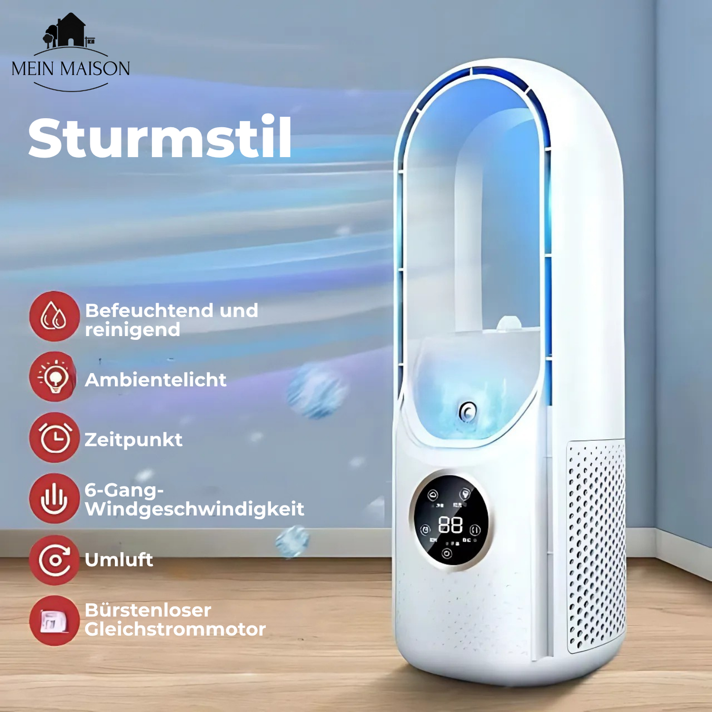 Compact USB Desk Fan Silent Cooler with Timer