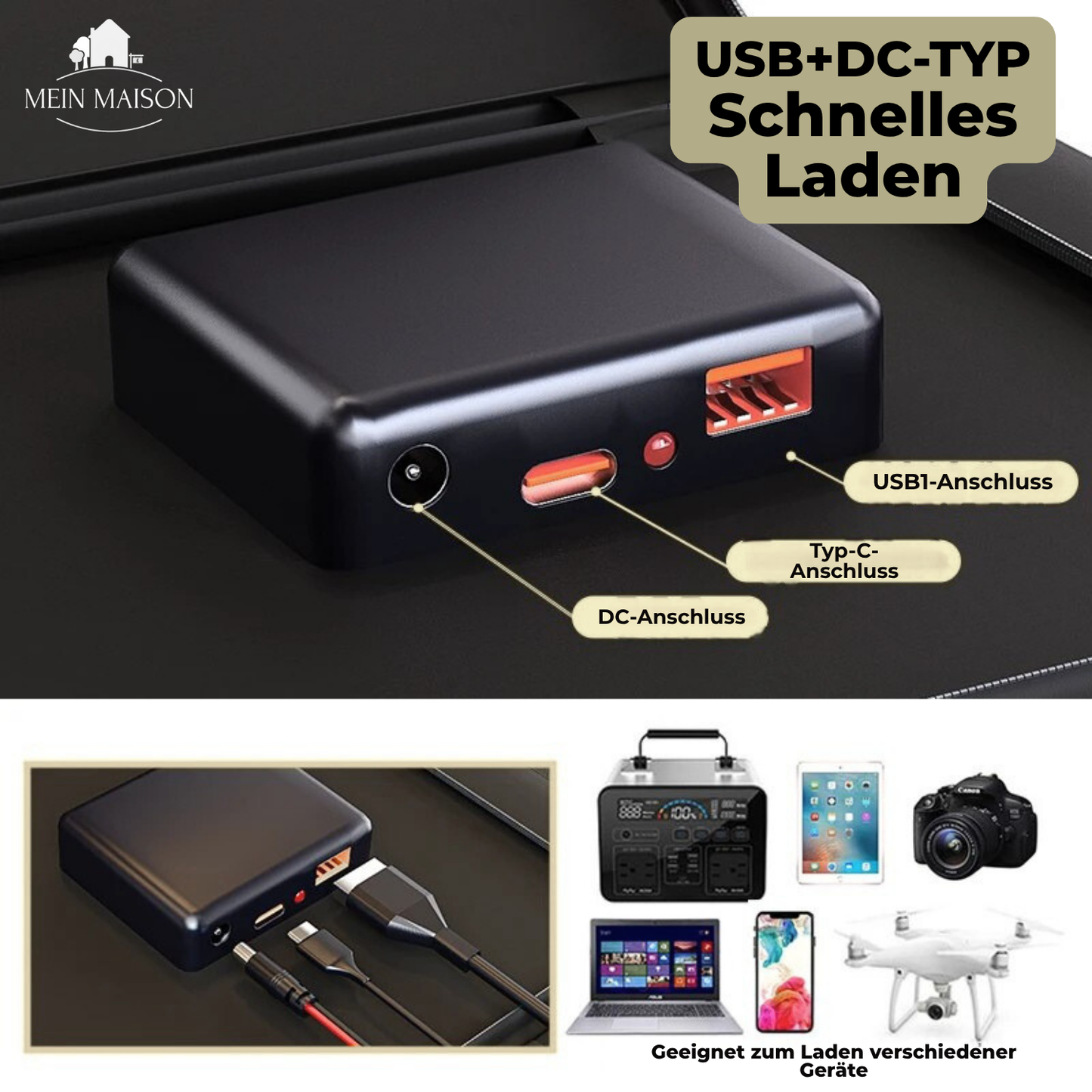 Portable 1000W Solar Panel Charger Kit for Outdoor Use