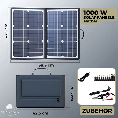 Portable 1000W Solar Panel Charger Kit for Outdoor Use