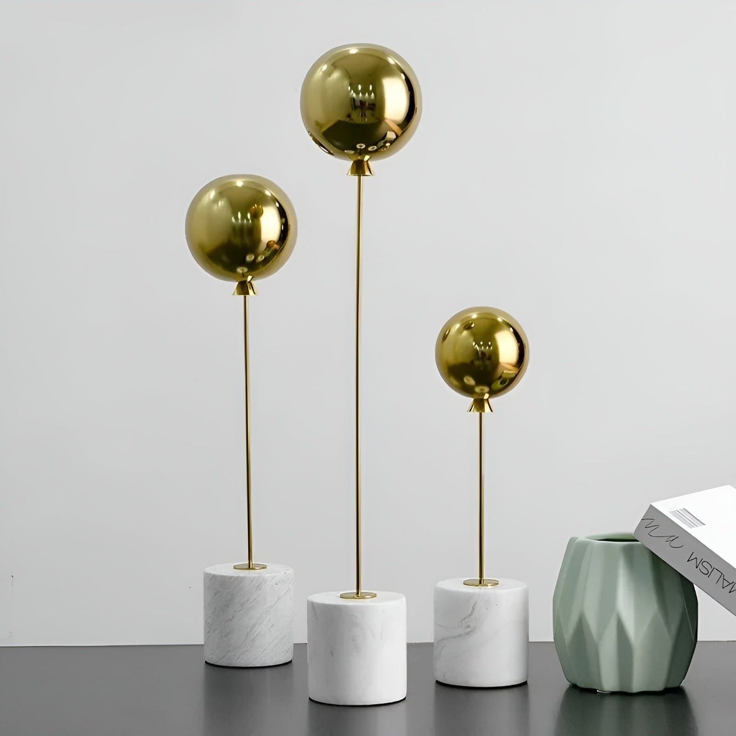 Luxury Figurine with Marble Base and Gold Details