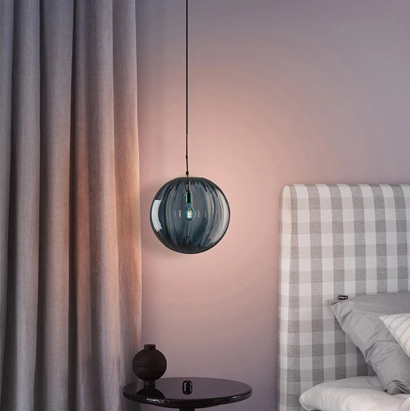 Stylish Aqua Blue Glass Globe Pendant Lighting