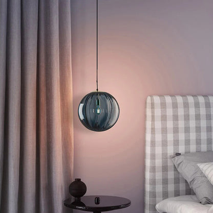 Stylish Aqua Blue Glass Globe Pendant Lighting