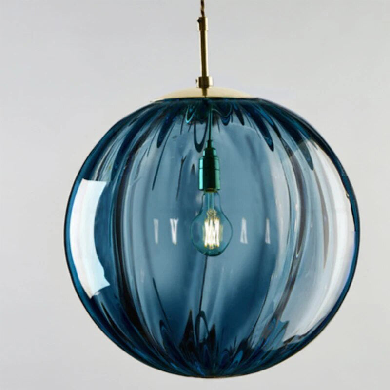 Stylish Aqua Blue Glass Globe Pendant Lighting