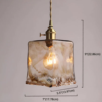 Elegant Crystal Ceiling Light - Warm Amber Shade