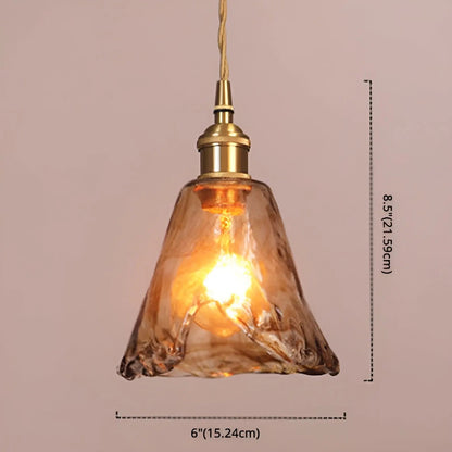 Elegant Crystal Ceiling Light - Warm Amber Shade