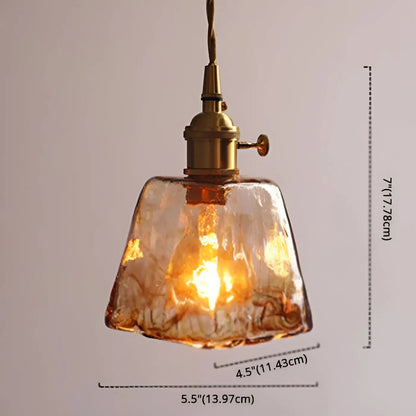 Elegant Crystal Ceiling Light - Warm Amber Shade