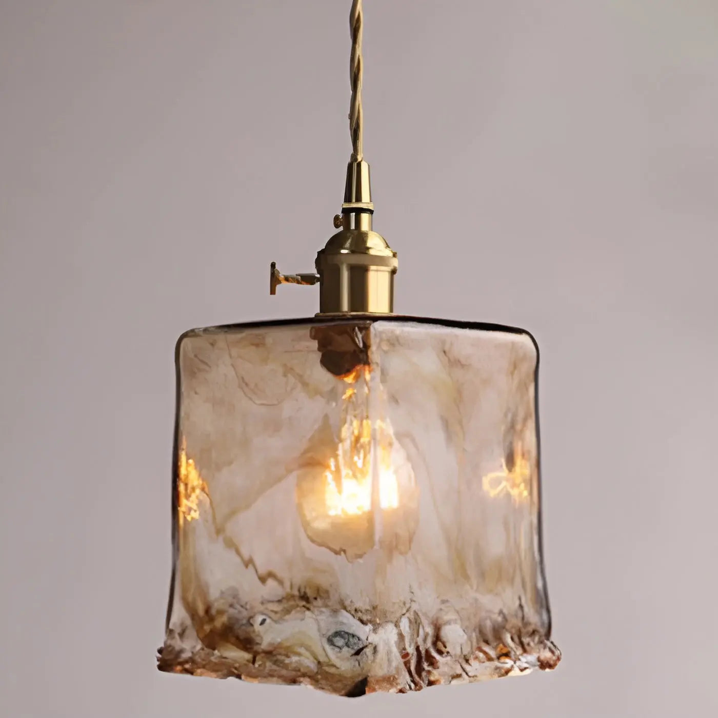 Luxurious Crystal Pendant Light - Soft Gold Shade
