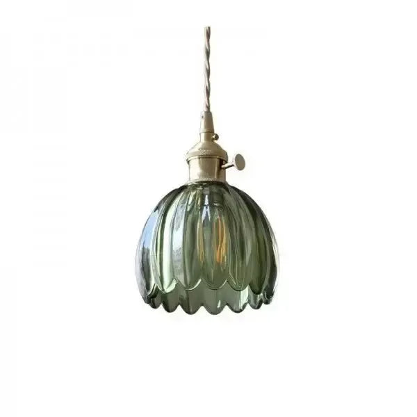 Elegant Floral Hanging Glass Lamp - Luxicro
