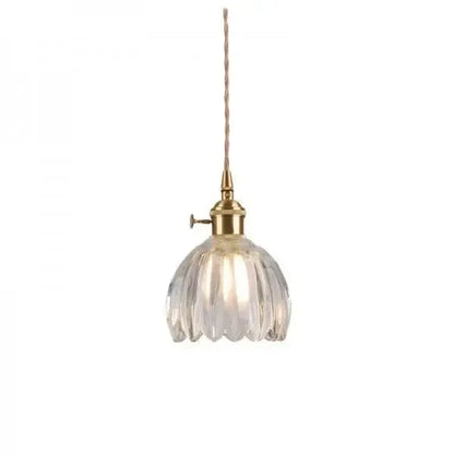 Elegant Floral Hanging Glass Lamp