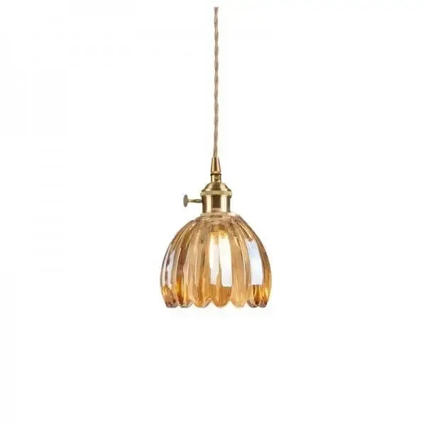Elegant Floral Hanging Glass Lamp