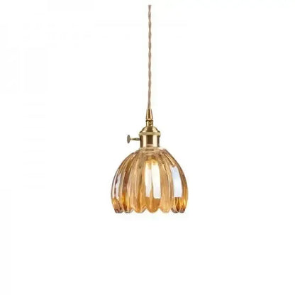 Elegant Floral Hanging Glass Lamp