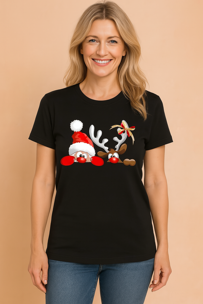 Fun Reindeer Holiday Tee Shirt