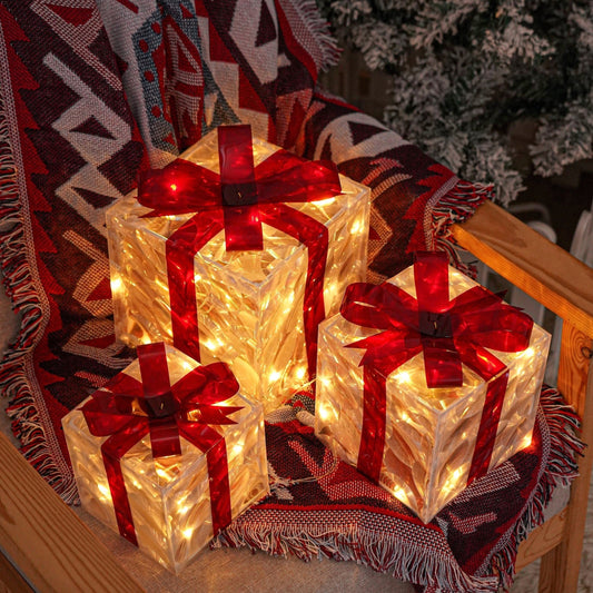 Bright 3PC LED Holiday Display Gift Box Set - Luxicro
