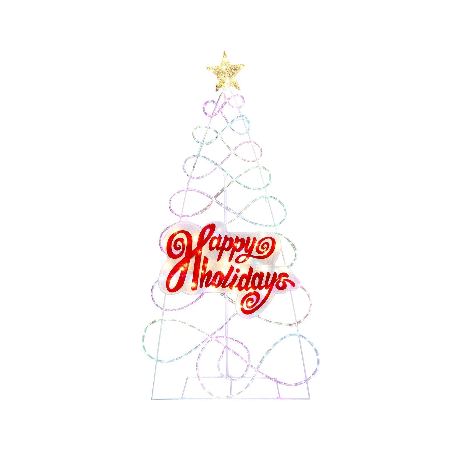 Frosted Artificial Christmas Tree with Soft White Lights - Luxicro