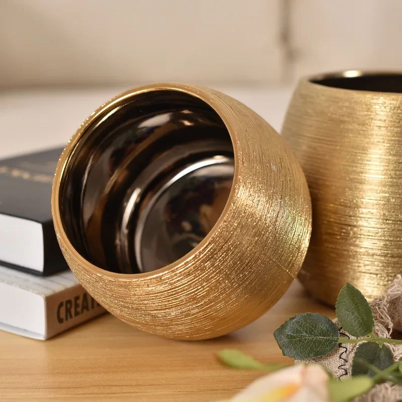 Elegant Gold Indoor Plant Pot