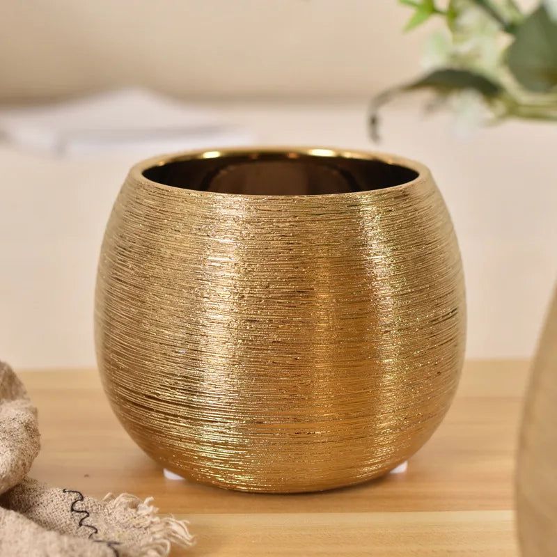 Elegant Gold Indoor Plant Pot
