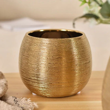 Elegant Gold Indoor Plant Pot