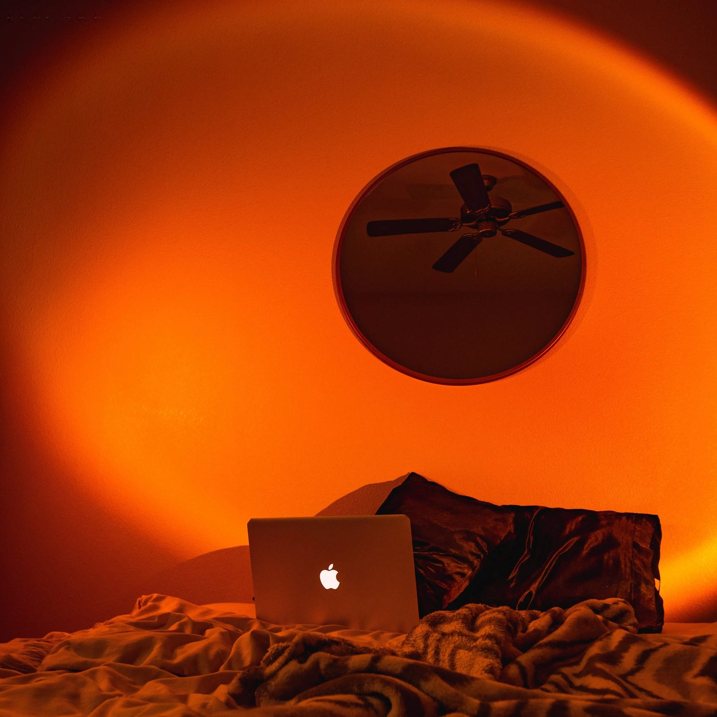 Vibrant LED Projector with Colorful Sunset and Remote Control