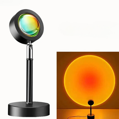 Vibrant LED Projector with Colorful Sunset and Remote Control
