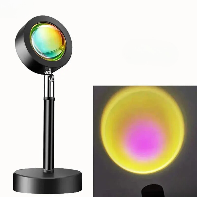 Vibrant LED Projector with Colorful Sunset and Remote Control