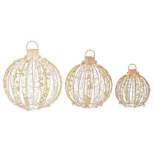 Bright LED Christmas Ball String Lights Outdoor Decor Set - Luxicro