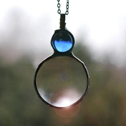 Classic Necklace with Magnifying Glass Pendant