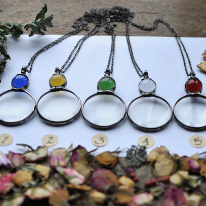 Classic Necklace with Magnifying Glass Pendant