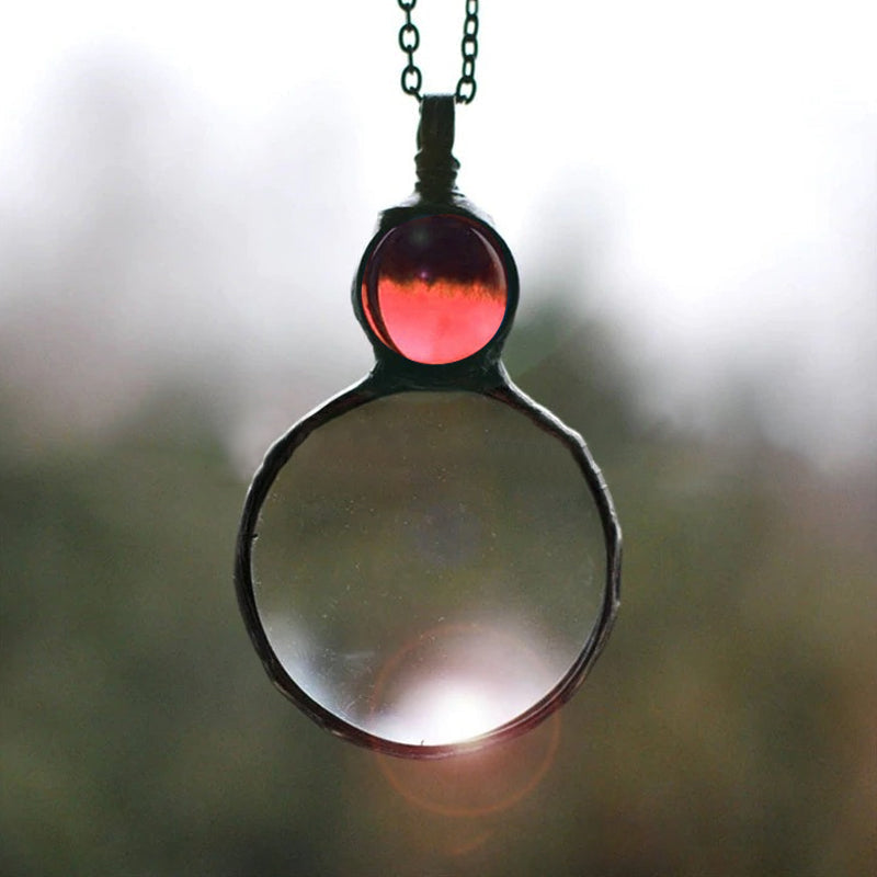 Classic Necklace with Magnifying Glass Pendant