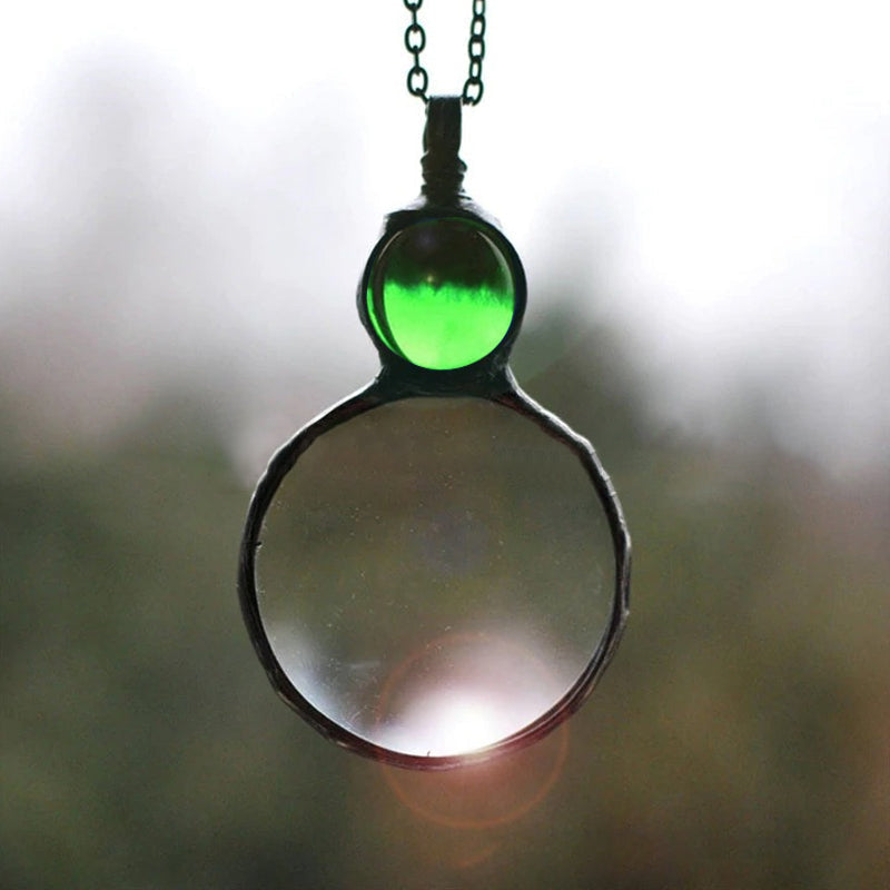 Classic Necklace with Magnifying Glass Pendant