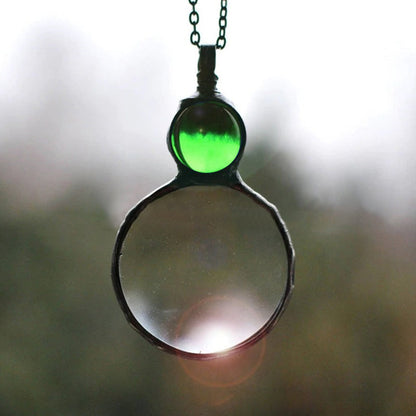 Classic Necklace with Magnifying Glass Pendant